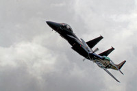 F-15 Strike Eagle with a Mustang P-51
